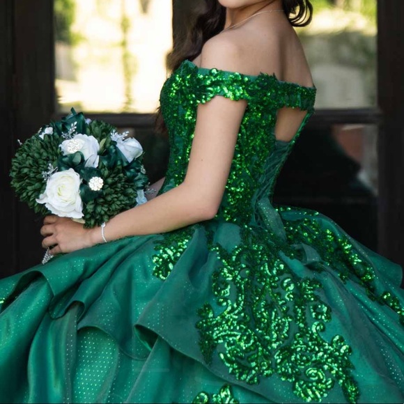 Hunter Green Quinceañera dress - Picture 4 of 5